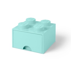 Cutie depozitare LEGO 2x2 cu sertar, aqua - Img 1