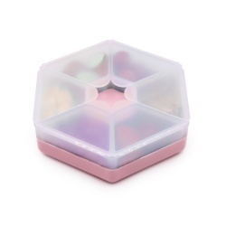 CUTIE SNACK HEXAGON SNACKLE 6 COMPARTMENTE, MELII, PINK - Img 5