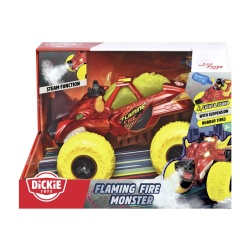 DICKIE MASINA DE TEREN FLAMING FIRE MONSTER CU LUMINI SUNETE SUSPENSII SI FUNCTIE ABUR 25CM - Img 1
