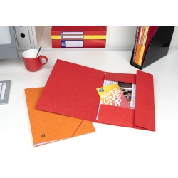 DOSAR MAPA OXFORD TOPFILE A4, CAPACITATE 200 FILE, INCHIDERE CU ELASTIC, PEFC, 3 CLAPE, INDEX, SET 10, CULOARE ROSU