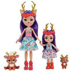 ENCHANTIMALS SET PAPUSI SURORI SI ANIMALUTELE LOR DANESSA DEER SI SPRINT SI DANETTA DEER SI FLEET - Img 2