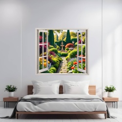 Folie imprimata color pentru decor perete locuinta, dimensiune 125 x 110cm, model: VIEW TO HAVEN 12 - Img 1