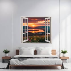 Folie imprimata color pentru decor perete locuinta, dimensiune 125 x 110cm, model: VIEW TO HAVEN 22 - Img 1