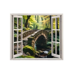 Folie imprimata color pentru decor perete locuinta, dimensiune 125 x 110cm, model: VIEW TO HAVEN 31 - Img 2