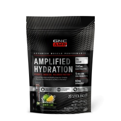 Gnc Amp Amplified Hydration, Electroliti Cu Aroma De Lamaie Si Lime, 20 De Plicuri, 156 G