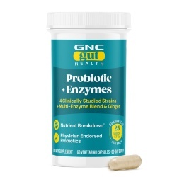 Gnc Gut Health Probiotic With Enzymes, Probiotic Lab4 Studiat Clinic, 25 Miliarde Ufc Culturi Vii, Cu Enzime Digestive Si Ghimbir, 60 Cps - Img 3