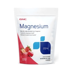 Gnc Magnesium 250 Mg, Magneziu, Cu Aroma Naturala De Capsuni Pentru Relaxare Musculara Si Sustinerea Sistemului Nervos, 60 Caramele