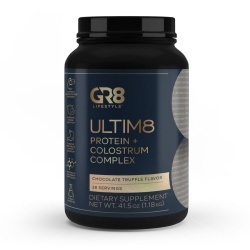 Gr8 Lifestyle Ultim8 Protein And Colostrum Complex With Chocolate Truffle Flavor, Proteina Si Complex Cu Colostru, Cu Aroma De Trufe De Ciocolata, 1.18 Kg