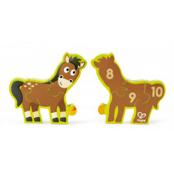 Hape puzzle numere si animale de la ferma - Img 4