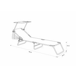 HR SEZLONG CU PARASOLAR 186X55X24 GRI - Img 6