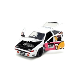 JADA AGGRETSUKO SET MASINUTA METALICA SI FIGURINA AGGRETSUKO SI TOYOTA TRUENO SCARA 1:24 - Img 5