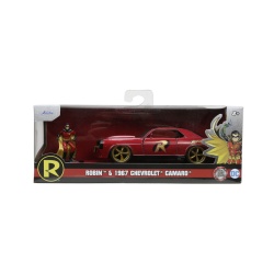 JADA BATMAN SET FIGURINA ROBIN SI MASINUTA METALICA CHEVROLET CAMARO 1967 SCARA 1:32