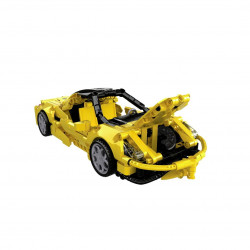 Jucarie tip lego tehnic de constructie masina sport galbena (414 piese) - Img 4