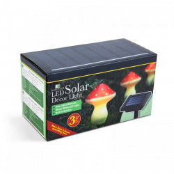 Lampa solara LED - 3 ciuperci - alb cald - Img 3
