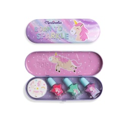 MARTINELIA LITTLE UNICORN SET 3 LACURI DE UNGHII SI STICKERS IN CUTIE METALICA - Img 2