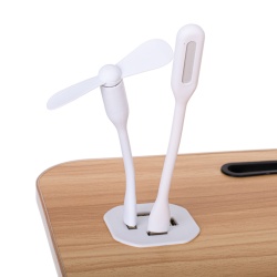 Masa pentru Laptop plianta din MDF, dimensiune 60 x 39,5 cm, cu USB, lampa si ventilator - Img 3
