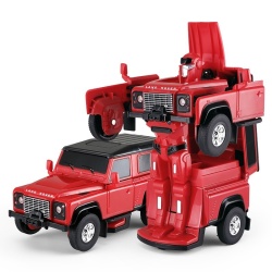 MASINUTA METALICA CONVERTIBILA LAND ROVER DEFENDER ROSU CU SCARA 1 LA 32 - Img 3