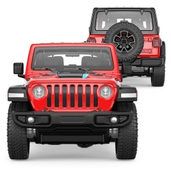 MASINUTA METALICA JEEP WRANGLER RUBICON 4XE ROSU SCARA 1 LA 24 - Img 3