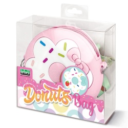 Mini geanta Donuts din silicon, cu fermoar si curea de umar reglabila - ø 12 x 3.5 cm (8 buc/display) - Img 4