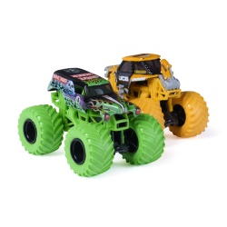 MONSTER JAM SET 2 MASINUTE METALICE JCB DIGATRON SI GRAVE DIGGER SCARA 1 LA 64 - Img 3