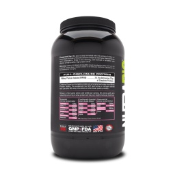 Nutrabio 100% Whey Protein Isolate, Izolat Proteic Din Zer Cu Aroma De Inghetata Cu Capsuni, 907 G - Img 3