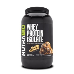 Nutrabio Whey Protein Isolate Vanilla Caramel, Izolat De Proteina Din Zer Cu Aroma De Caramel Si Vanilie, 907 G