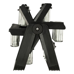 Organizator de condimente cu 18 containere cu suport rotativ pentru bucatarie, culoare neagra - Img 2