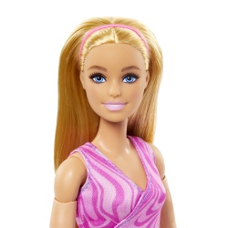 PAPUSA BARBIE MADE TO MOVE BLONDA CU TOP ROZ - Img 7