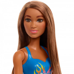 Papusa barbie satena cu costum de baie albastru - Img 4