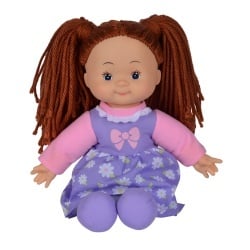 PAPUSA FLOWER DOLLY DIN MATERIAL TEXTIL 38CM CU PARUL MARONIU - Img 2