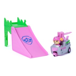 PATRULA CATELUSILOR FILMUL CU DINOZAURI SET VEHICUL CU RAMPA SI FIGURINA SKYE - Img 2