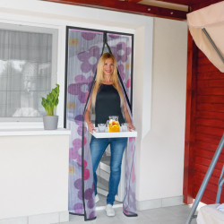 Perdea anti-tantari pt. usi cu inchidere magnetica, 100 x 210 cm „Flori colorate” - Img 2