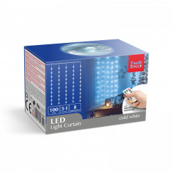 Perdea luminoasă - 100 micro-LEDuri - alb rece - 3 x 1 m - 230V - cu telecomandă - Img 4