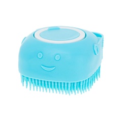 Perie din silicon cu dozator de sampon pentru spalare caini sau pisici, 7,5 x 7,5 cm, culoare albastra - Img 7