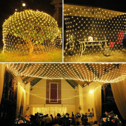 Plasă luminoasă LED - 100 LEDuri alb-cald - 1.5 x 1.5 m - 230V - cu telecomandă - Img 3