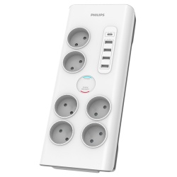 PRELUNGITOR SURGE PROTECTOR 6 PRIZE 2M 5 X USB PHILIPS - Img 2