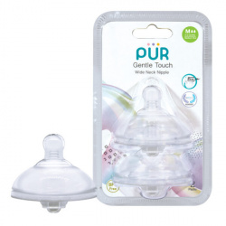 PUR 9822 – SET TETINE SILICON GENTLE TOUCH PENTRU BIBERON CU GURA LARGA - MARIME M, 3-6 LUNI, 2 BUC - Img 2