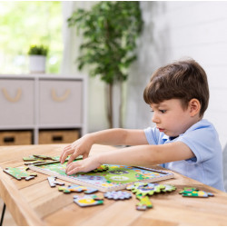 Puzzle din lemn cu rotite dintate pentru invatarea numararii prin joaca Animale vesele - Img 5