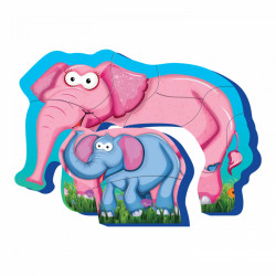 PUZZLE MAMA SI COPILUL, ELEFANT,8 PIESE - Img 3