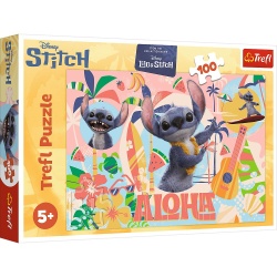 PUZZLE TREFL 100 DISNEY STITCH SI PRIETENII IN ACTIUNE - Img 1