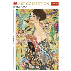 PUZZLE TREFL 1000 ART COLLECTION GUSTAV KLIMT DOAMNA CU EVANTAI - Img 3