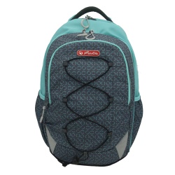 RUCSAC HERLITZ STRINGS PRO: ERGONOMIC, SPATIOS, POLIESTER RECICLAT REZISTENT LA APA, BRETELE AJUSTABILE, BANDA/FERMOARE REFLECTORIZANTE, MOTIV CIRCLES