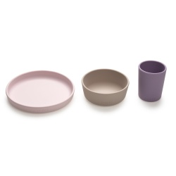 SET 3 RECIPIENTE SILICON HRANA BEBE, MELII, PURPLE&PINK&GREY - Img 4