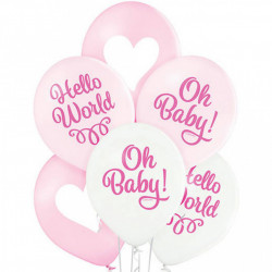 "Set 6 baloane latex Oh baby girl 30cm"