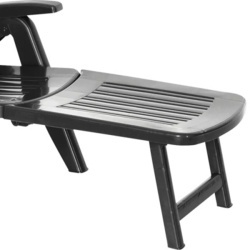 Sezlong de Plaja sau Gradina, reglabil, dimensiune 190 x 60 x 72 cm, material plastic, culoare Negru - Img 3