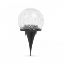 Sferă solară din sticlă - 10 cm - 10 LED alb cald - Img 2