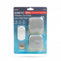 Sonerie wireless 2 in 1 si lumina de noapte - Kinetic - cu receptor dublu - alb - Img 5