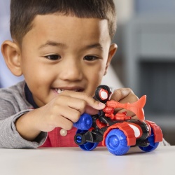 SPIDEY SI PRIETENII LUI UIMITORI MARVEL SET FIGURINA MILES SPIN MORALES SI VEHICUL TECHNO RACER 7.6CM - Img 3