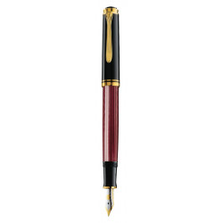 Stilou souveran m400 m,penita aur 14k,accesorii placate cu aur,corp negru-rosu