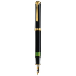 STILOU SOUVERAN M800 F PENITA AUR 18K+ACCESORII PLACATE AUR NEGRU